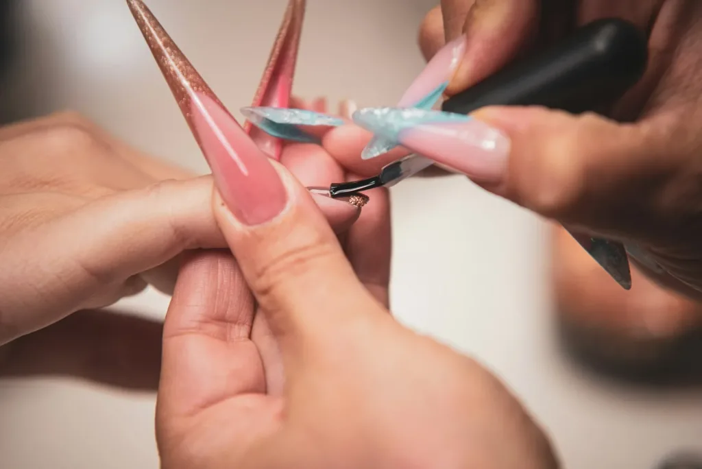 Acrylic sculpting at VOG Beauty Salon in Majan, Dubai