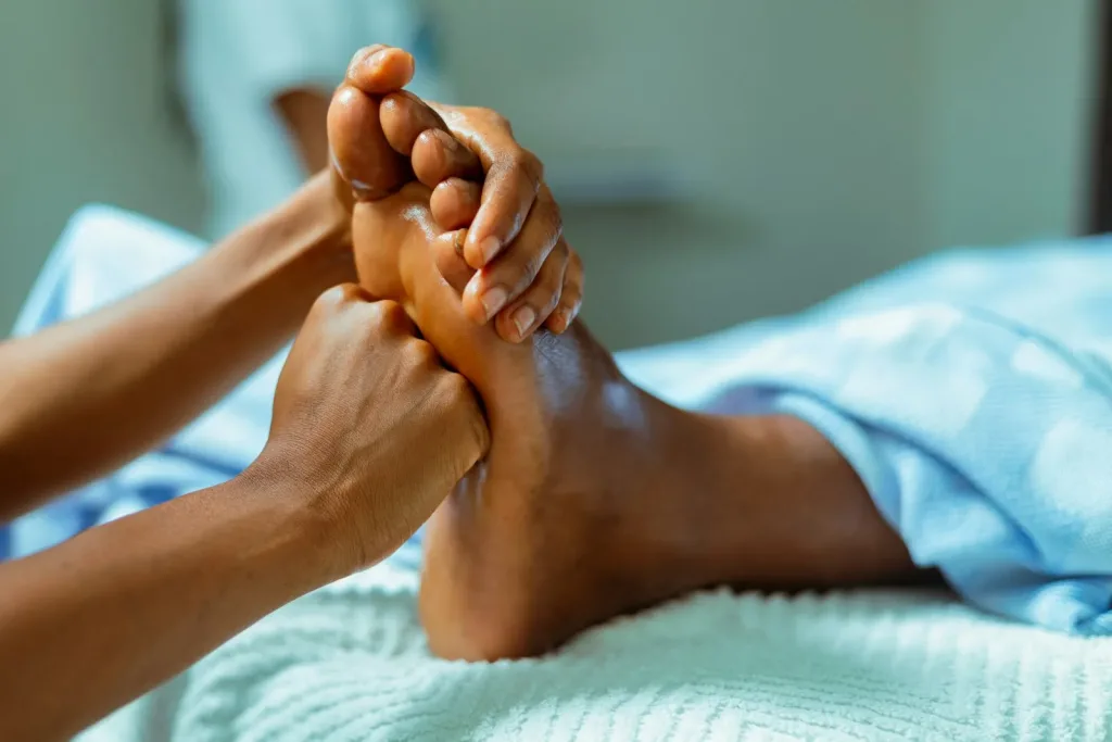 Foot massage with oil at VOG Beauty Salon in Majan, Dubai